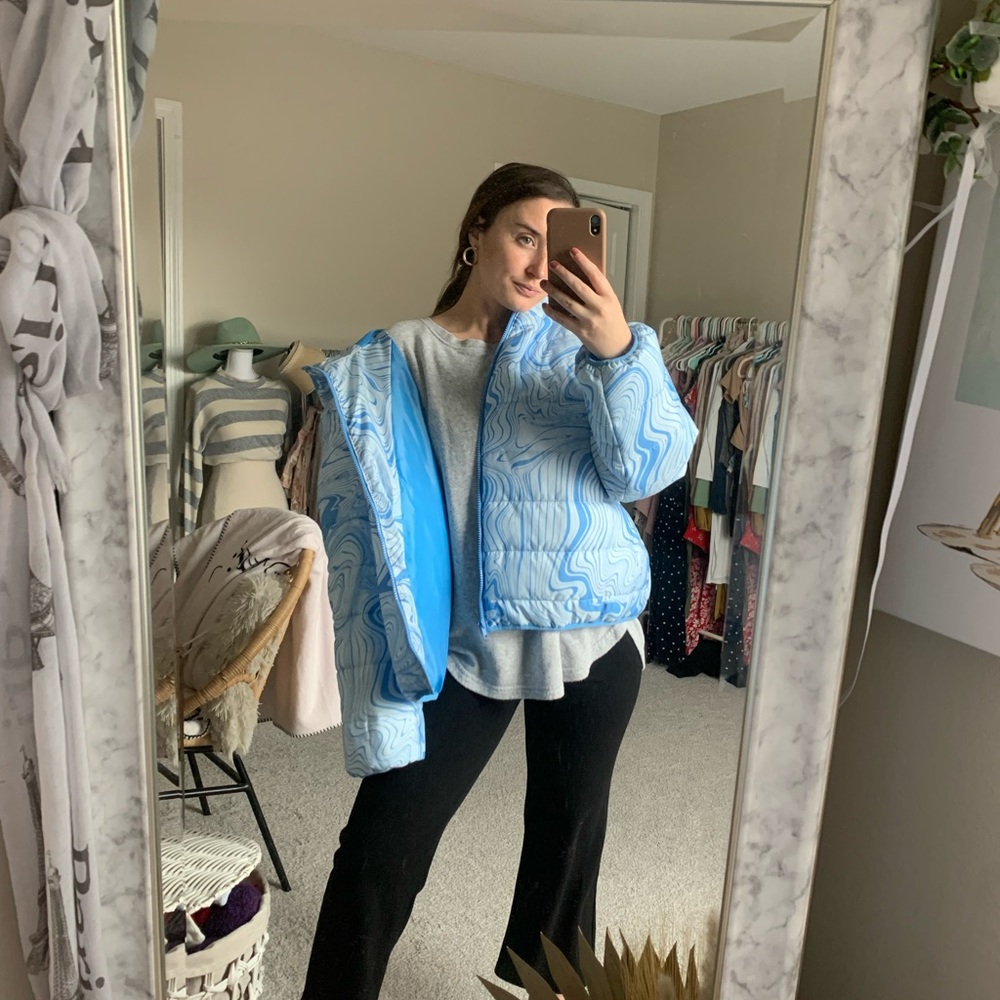 Blue Patterned Women's Jacket